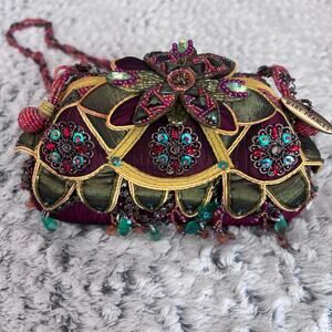 Vintage Mary Frances Beaded Floral Purse—Red, Green, and Gold